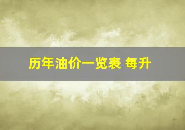 历年油价一览表 每升